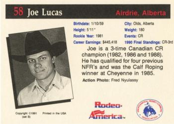 1991 Rodeo America Set B #58 Joe Lucas Back